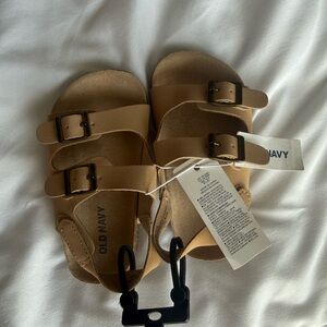 Old Navy Tan Triple-Buckle Girls' Sandals